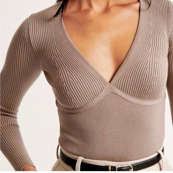 Abercrombie Tan Ribbed Bodysuit - Picture 2 of 6